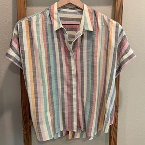 Madewell rainbow stripe top